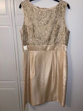 Tahari ASL Sequined Sheath Dress Size 14